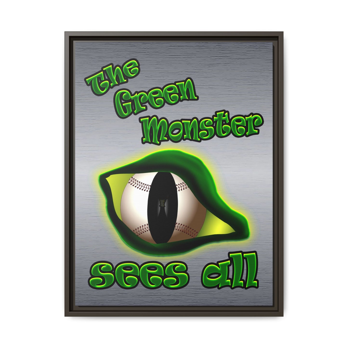 green monster - framed canvas art (brushed nickel)