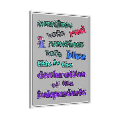 declaration of the independents - framed canvas art (light grey)