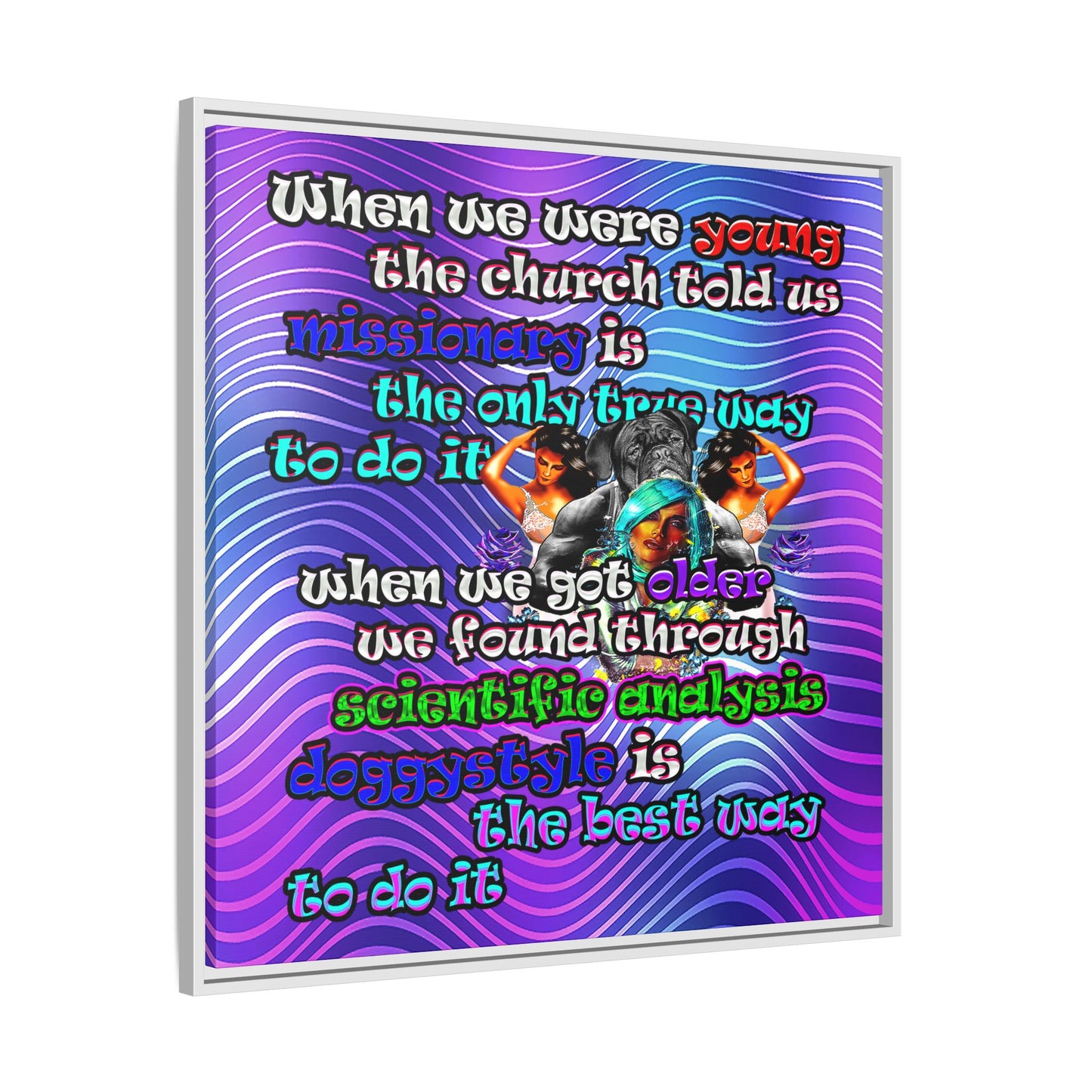 doggystyle - framed canvas art (purple wave)