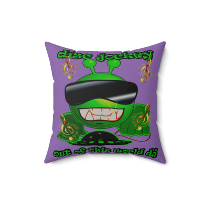 disc jockey - Faux Suede Square Pillow - (light purple)