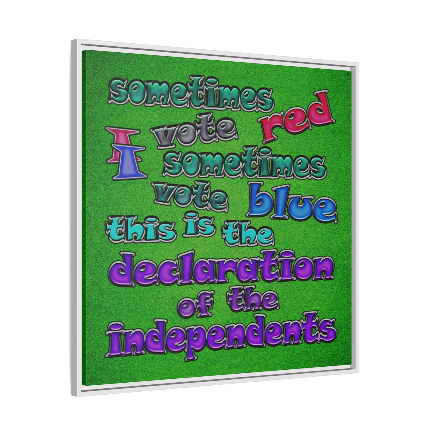 declaration of the independents - framed canvas art (green turf)