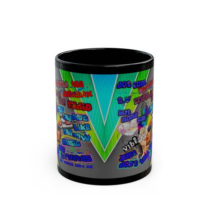 drop the beat - Black Mug (rainbow split)