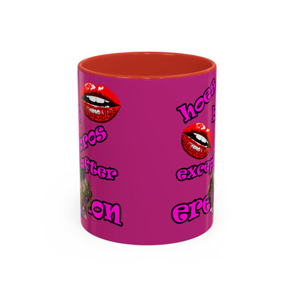 hoes b4 bros - Accent Mug (pink)