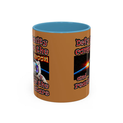 defy conquer reach - Accent Mug (light brown)