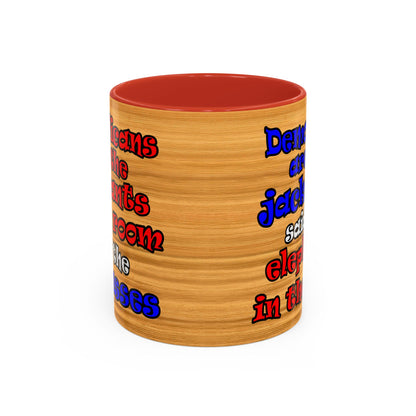 donkeys and elephants - Accent Mug (butterscotch wood finish)