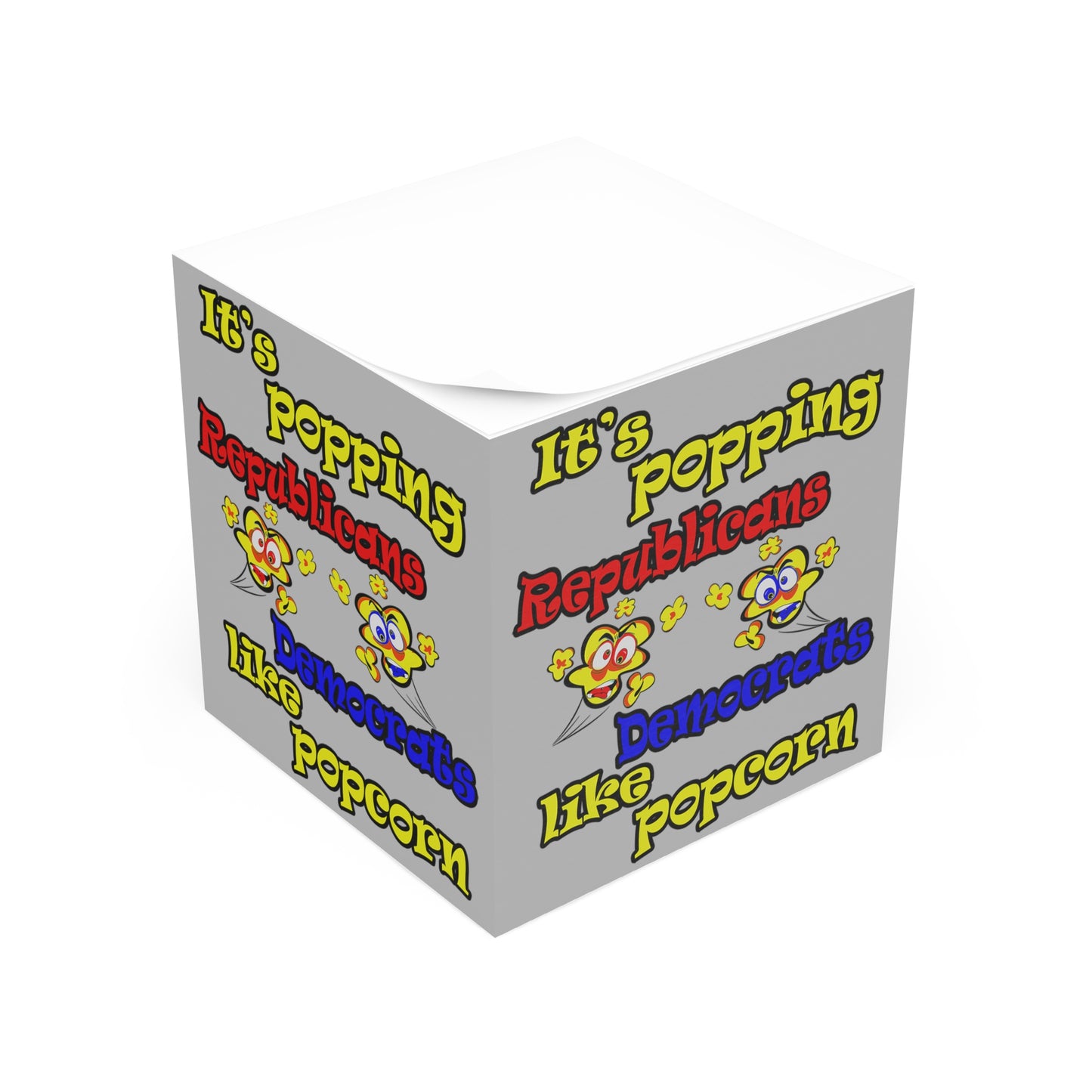 popping like popcorn - note cube (light grey)
