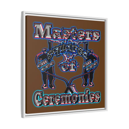 em cee squared - framed canvas art (brown)