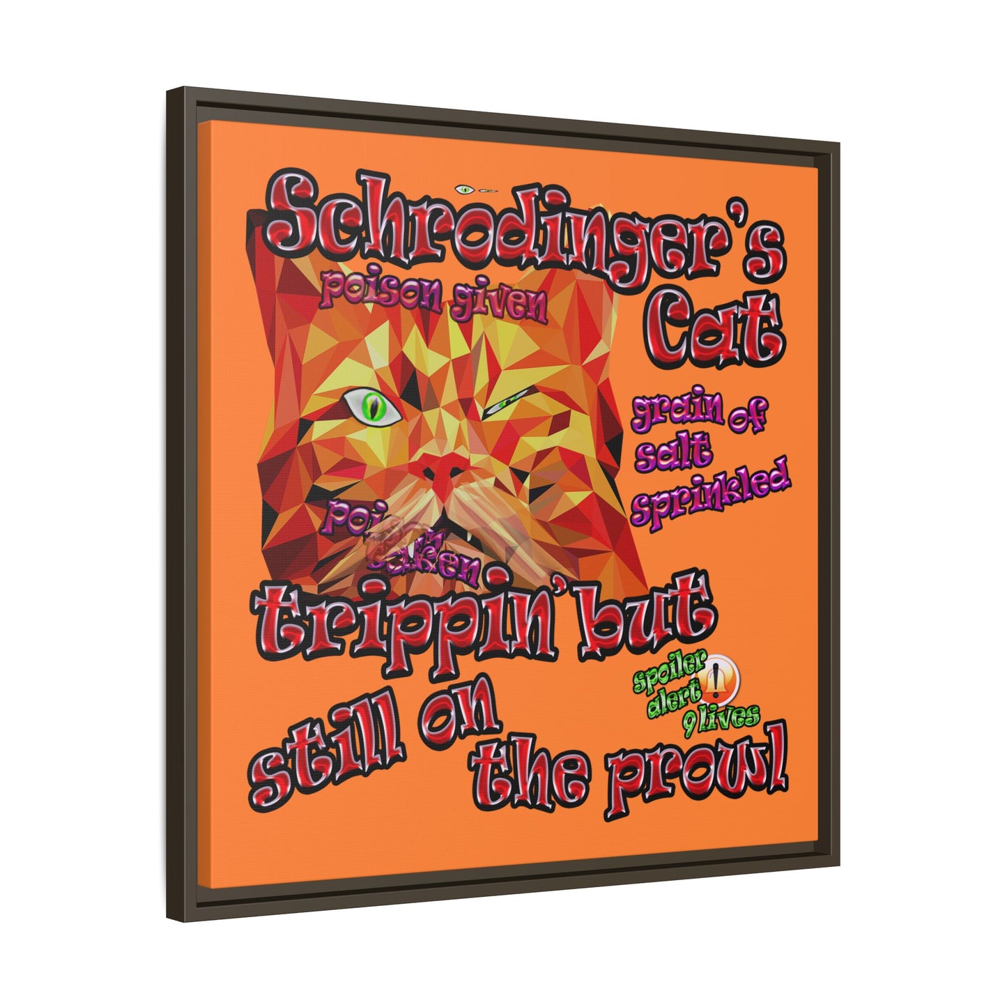 schrodinger's cat - framed canvas art (crusta)
