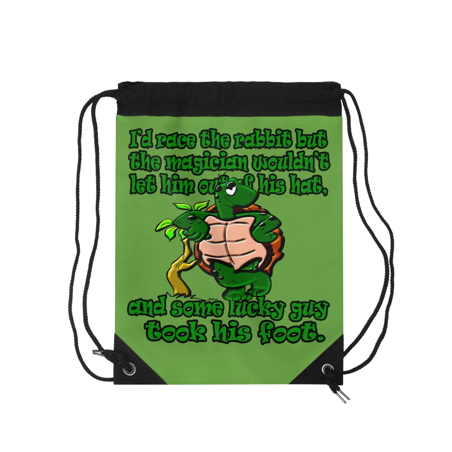 turtle race - Drawstring Bag (green)