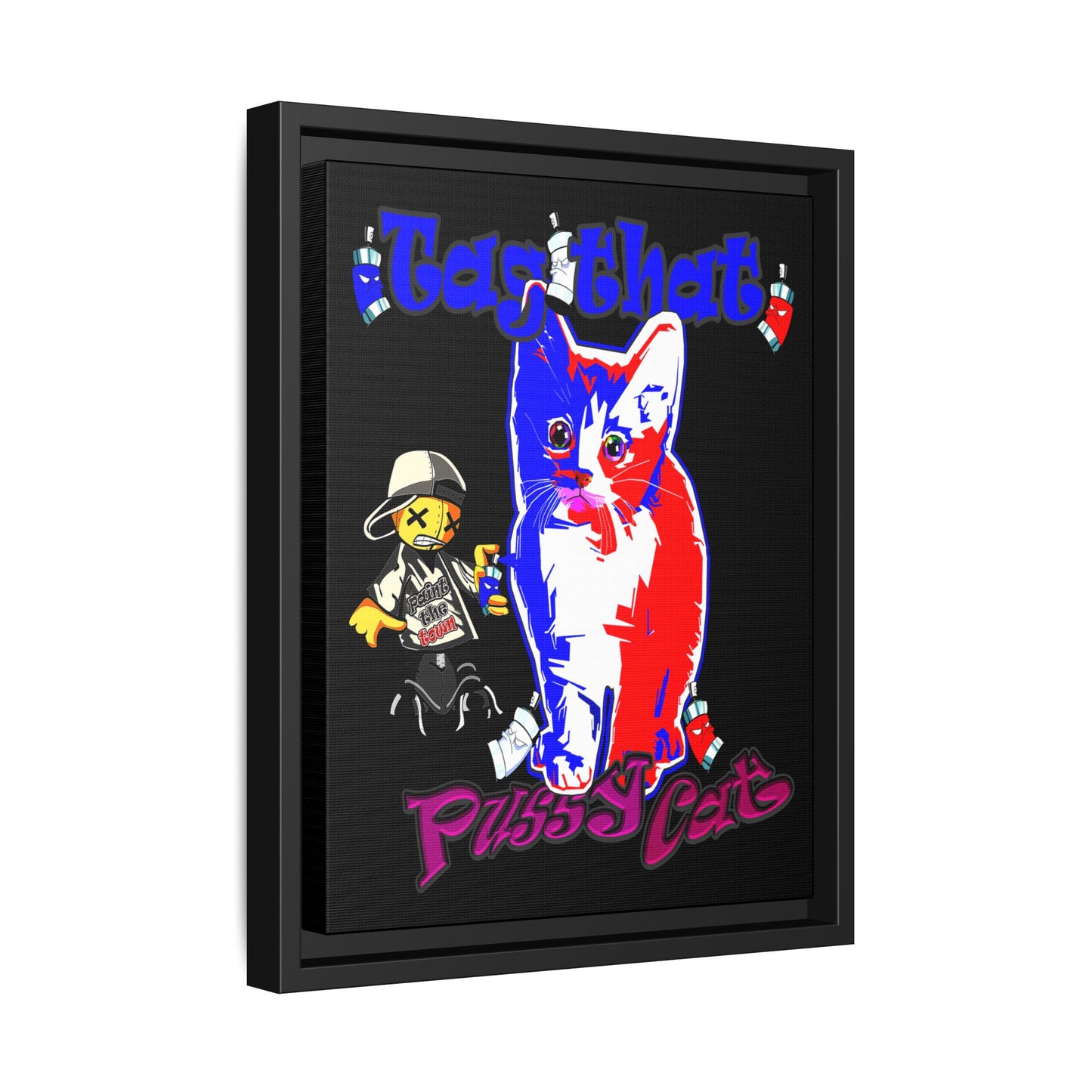 tag that - framed canvas art (black)