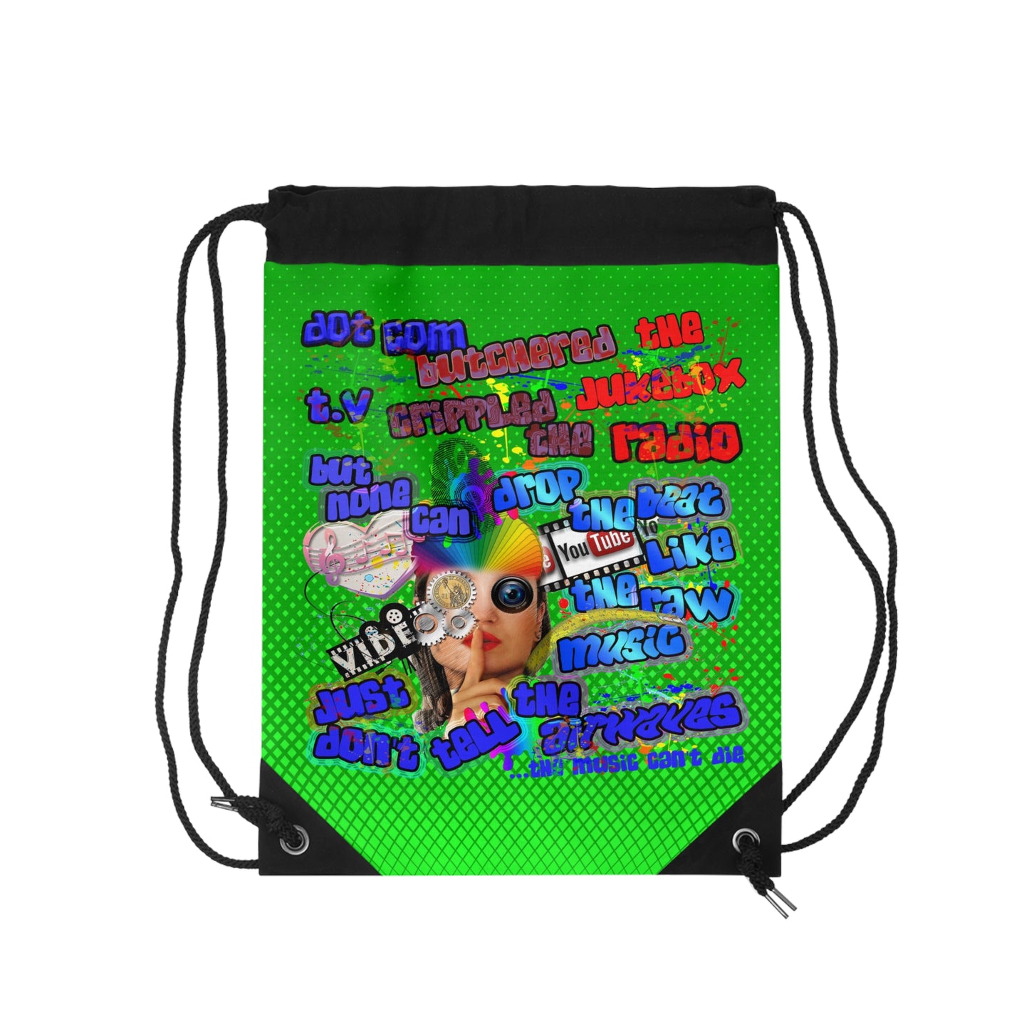 drop the beat - Drawstring Bag (logo green)