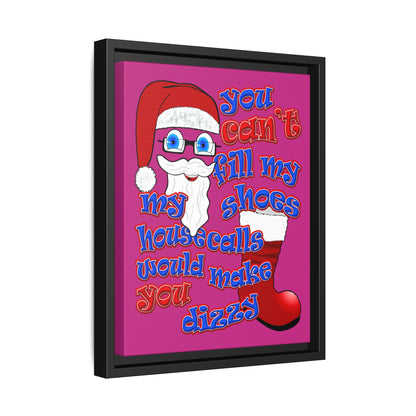 santa's shoes - framed canvas art (pink)