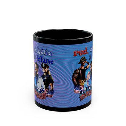 rw&b lives matter - Black Mug (light blue-purple wave)