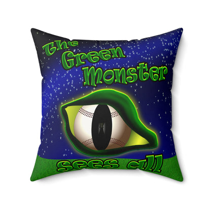 green monster - Faux Suede Square Pillow - ('snoops' background)