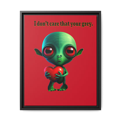 I don't care that your grey - framed canvas art (dark red)
