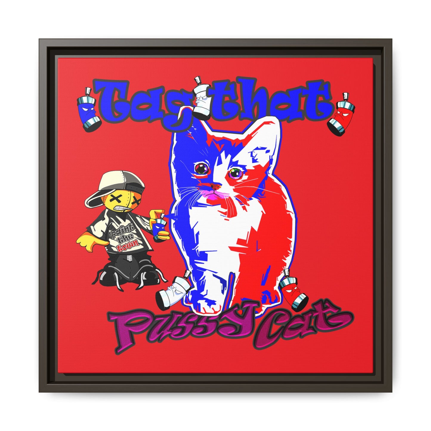 tag that - framed canvas art (red)