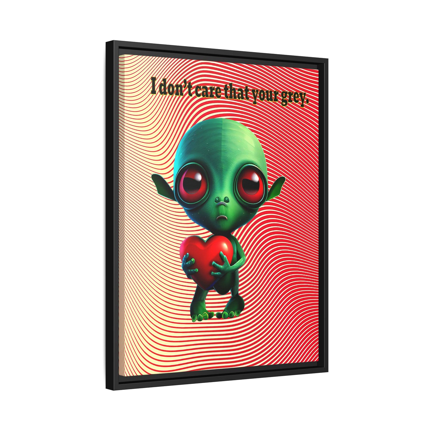 I don't care that your grey - framed canvas art (yellow-orange wave)