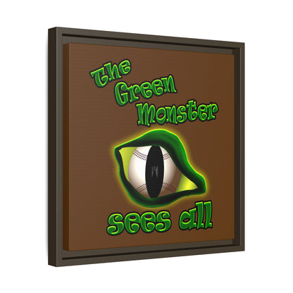 green monster - framed canvas art (brown)
