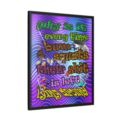 the bum's shit - framed canvas art (purple wave)