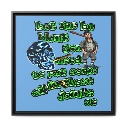 og - framed canvas art (light blue)