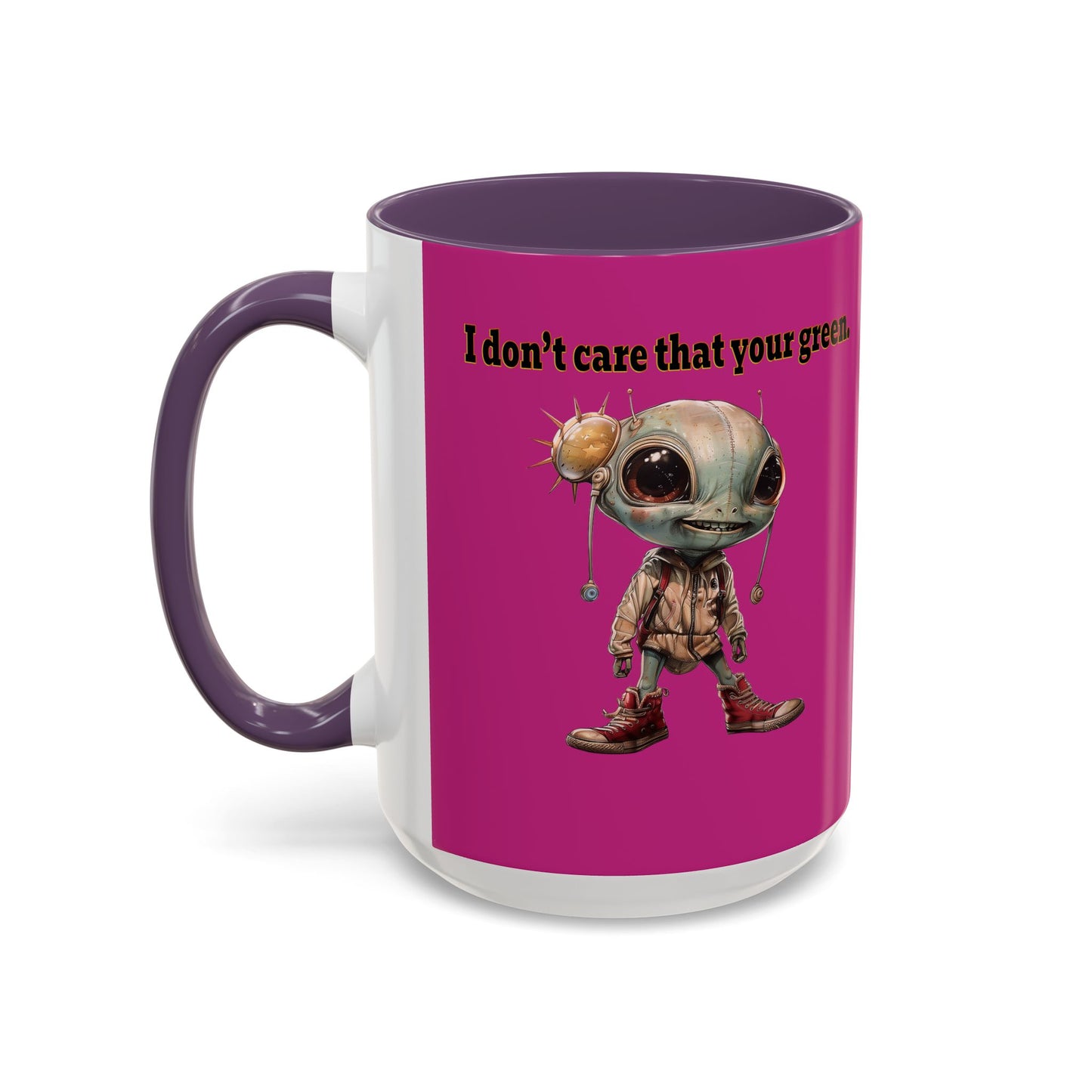 I don't care that your grey - Accent Mug (pink)