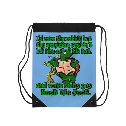 turtle race - Drawstring Bag (light blue)
