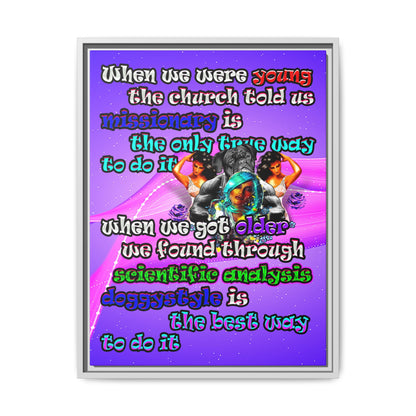 doggystyle - framed canvas art (purple-pink wave)