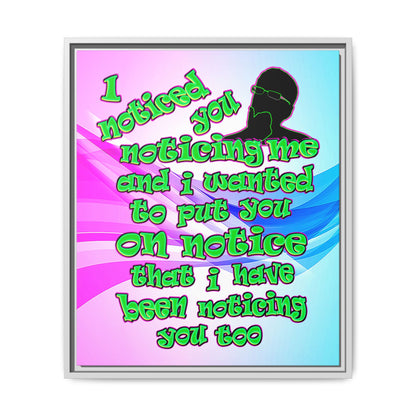 noticed you noticing - framed canvas art (light blue-pink wave)