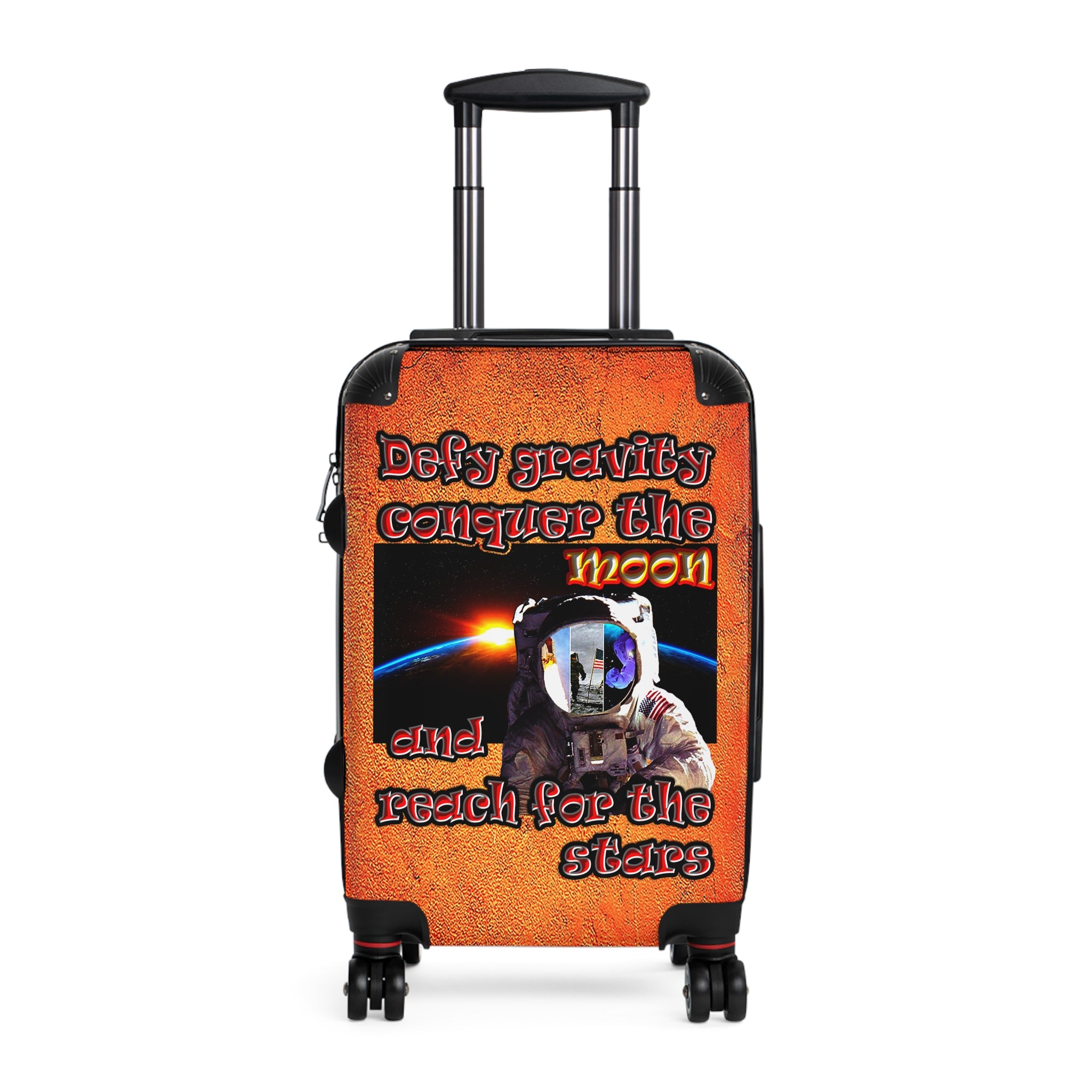 defy conquer reach - suitcase (burnt orange)