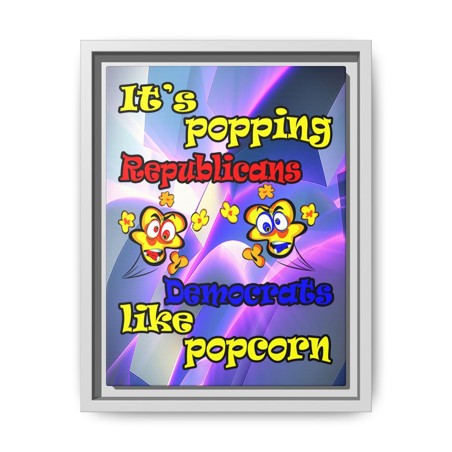popping like popcorn - framed canvas art (grey-pink wave)