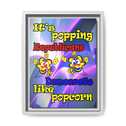 popping like popcorn - framed canvas art (grey-pink wave)