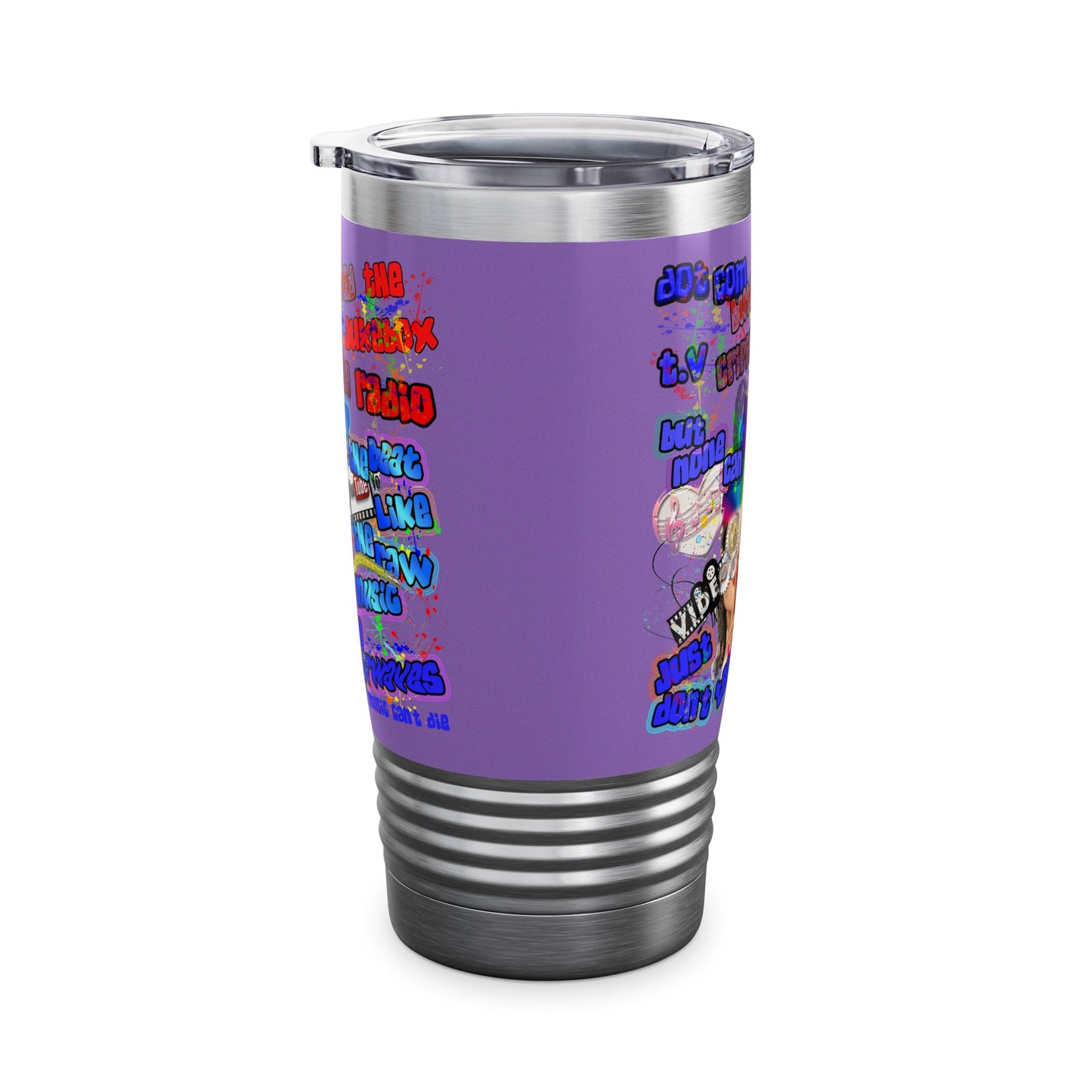 drop the beat - Ringneck Tumbler, 20oz (light purple)