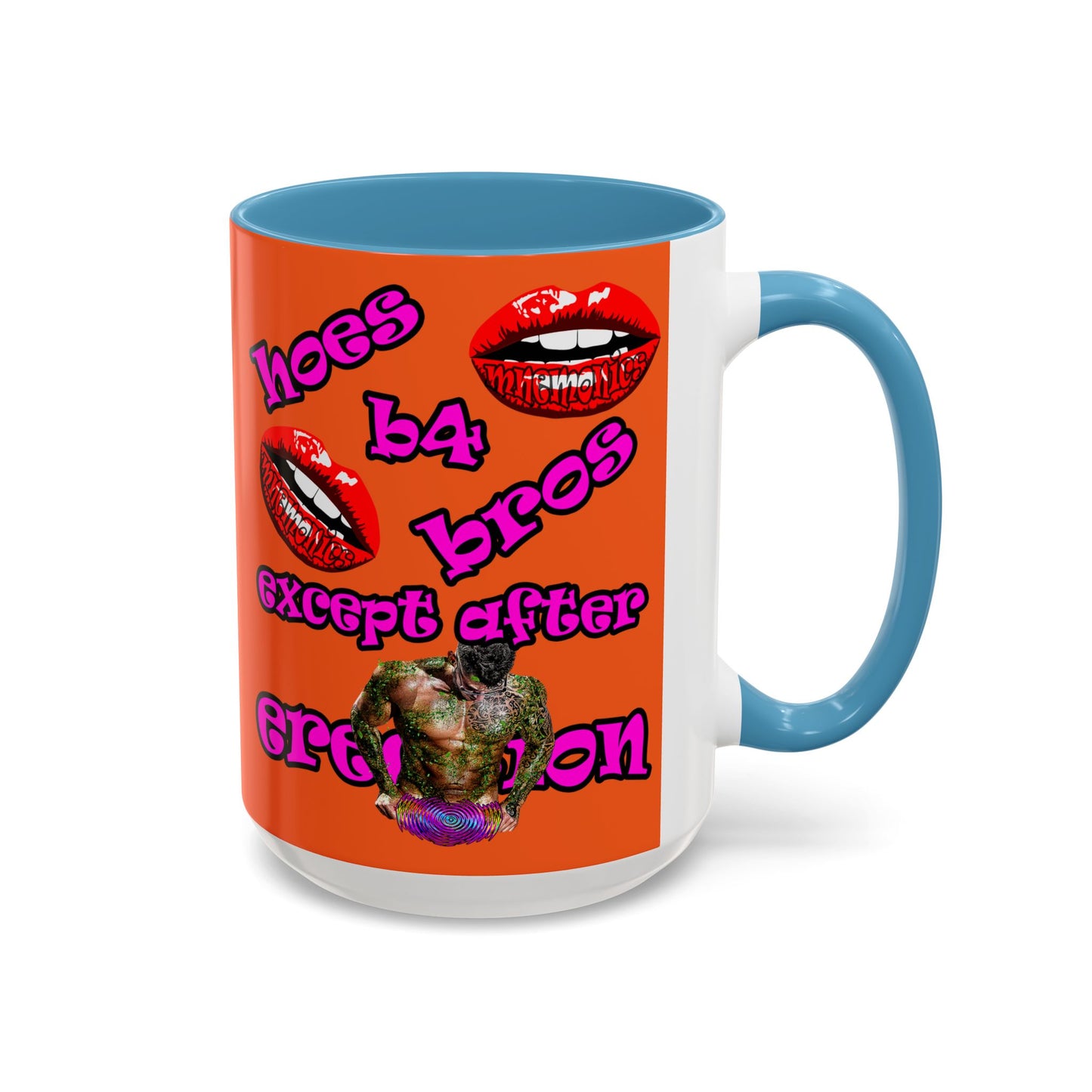 hoes b4 bros - Accent Mug (orange)