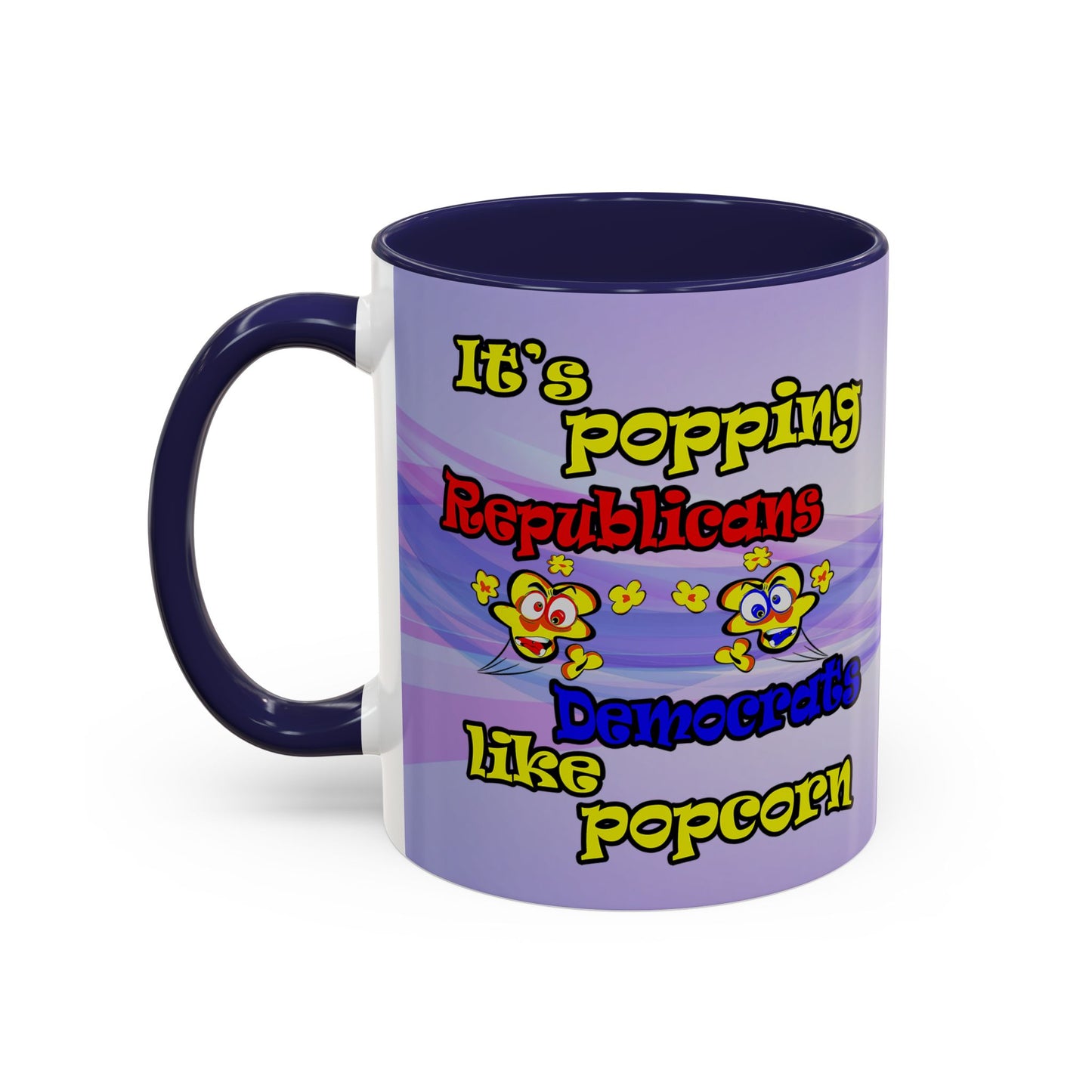 popping like popcorn - Accent Mug (light blue-pink wave)