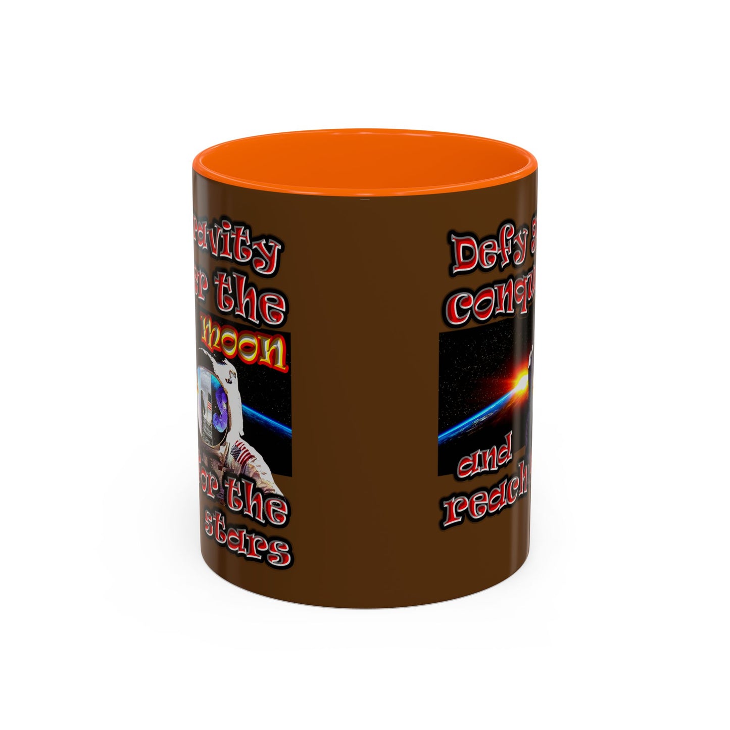 defy conquer reach - Accent Mug (brown)