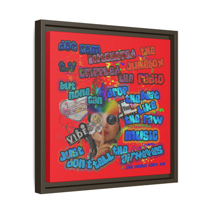drop the beat - framed canvas art (red)