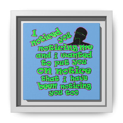 noticed you noticing - framed canvas art (light blue)