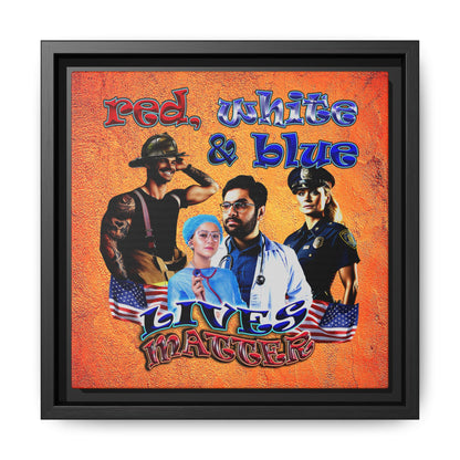 rw&b lives matter - framed canvas art (burnt orange)