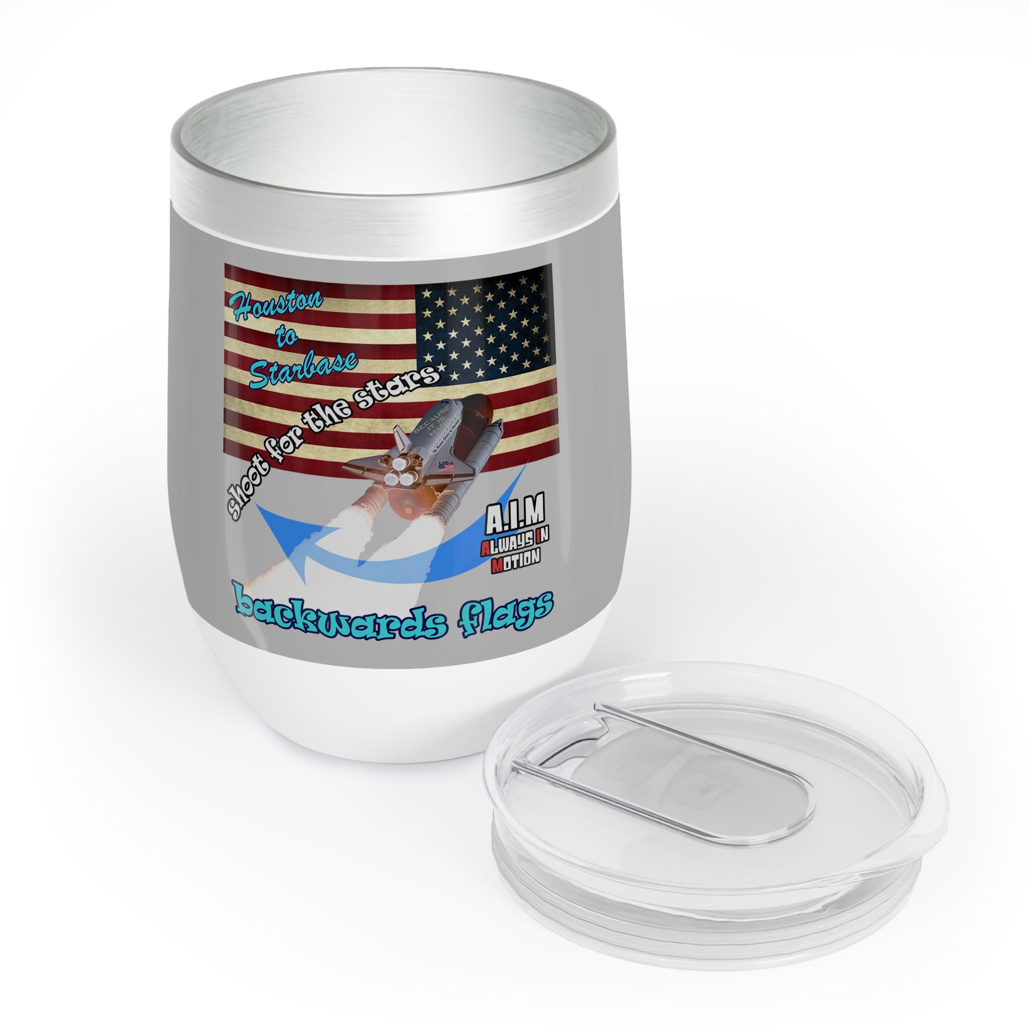 shoot for the stars - Chill Wine Tumbler (light grey)