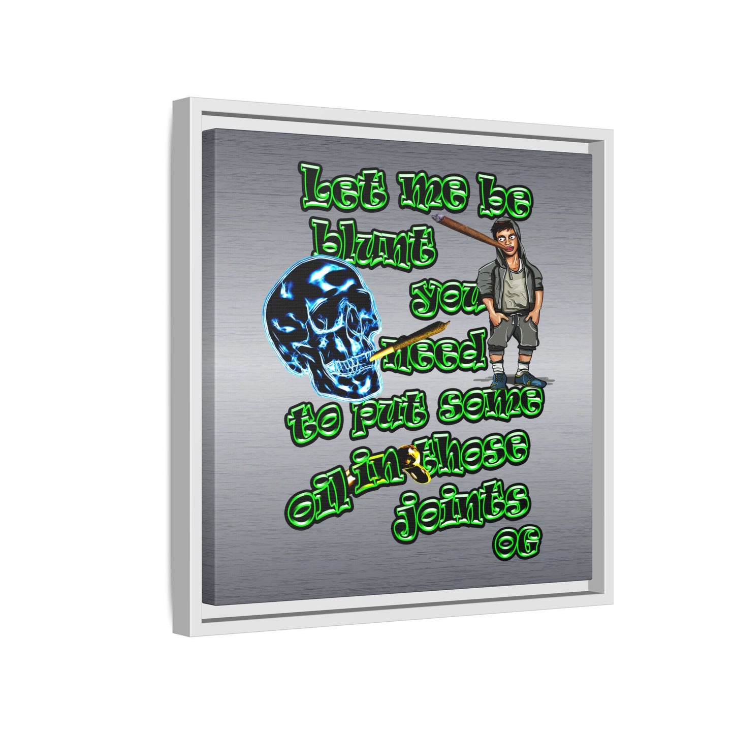 og - framed canvas art (brushed nickel)