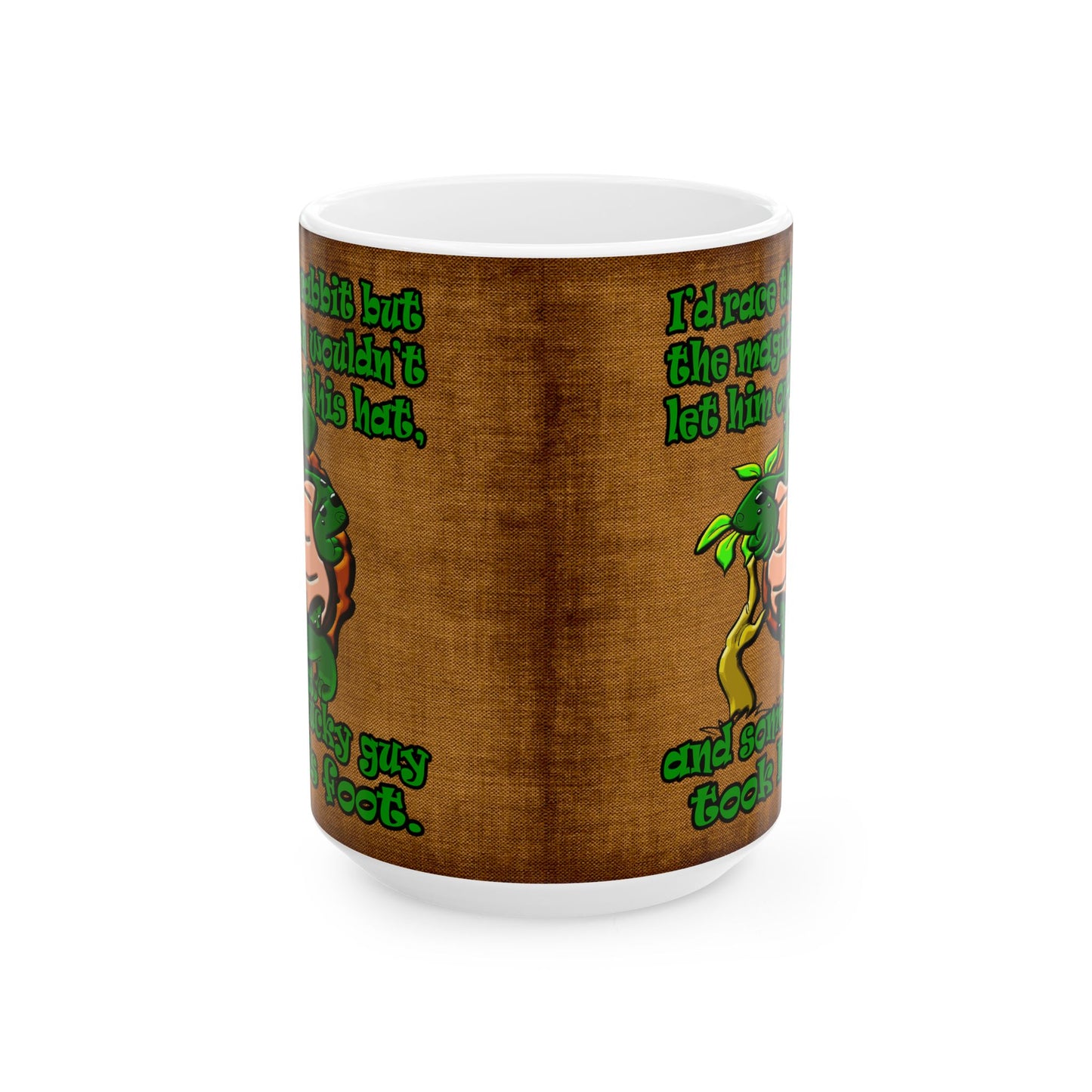 turtle race - White Mug (brown papyrus)