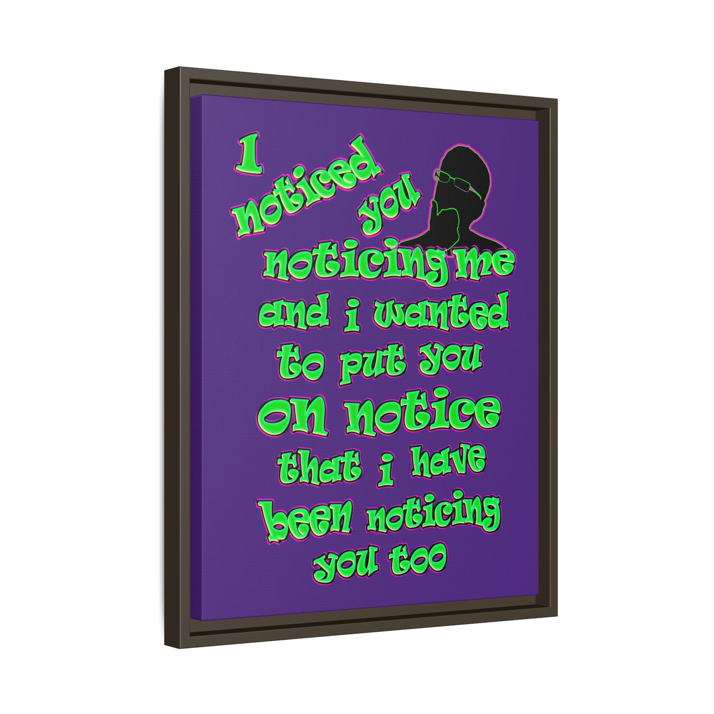 noticed you noticing - framed canvas art (purple)