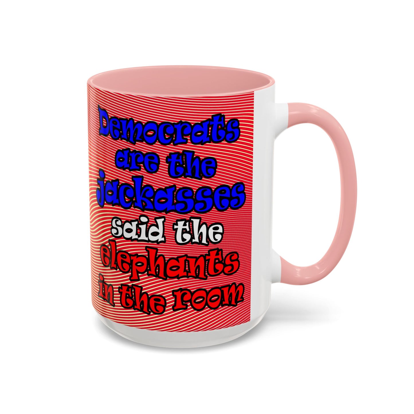 donkeys and elephants - Accent Mug (yellow-orange wave)