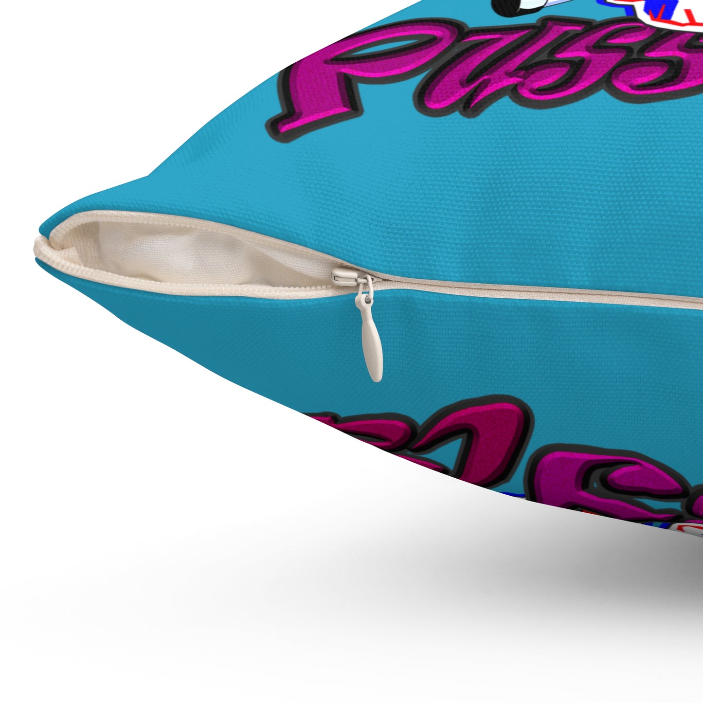 tag that - Spun Polyester Square Pillow - (turquoise)