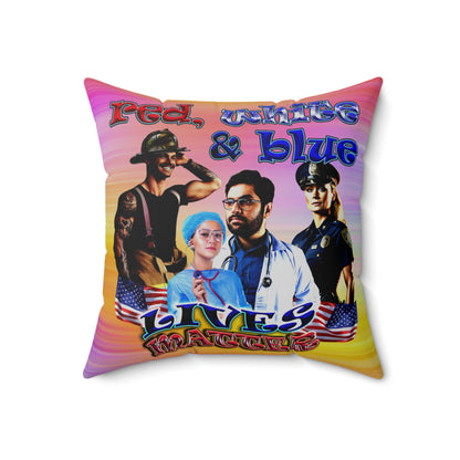 rw&b lives matter - Spun Polyester Square Pillow - (color blur)