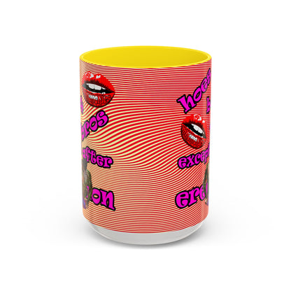 hoes b4 bros - Accent Mug (yellow-orange wave)