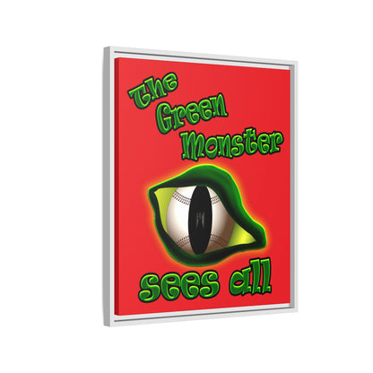 green monster - framed canvas art (red)