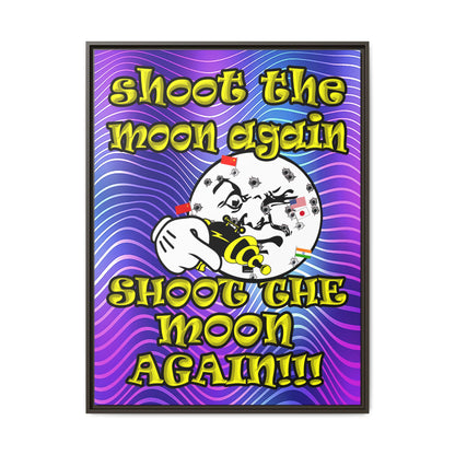 shoot the moon again - framed canvas art (purple wave)