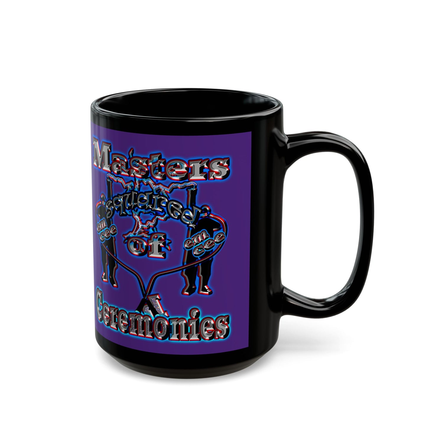 em cee squared - Black Mug (purple)