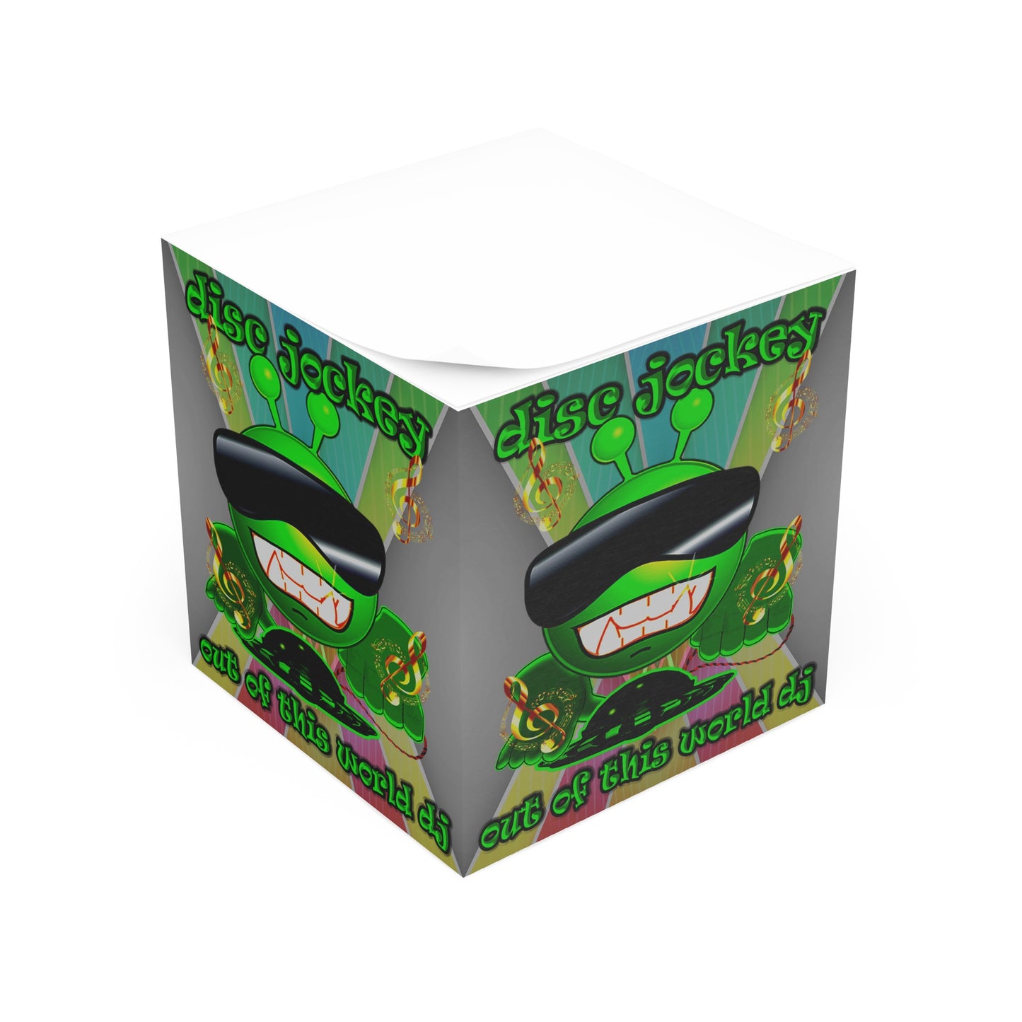 disc jockey - note cube (rainbow split)